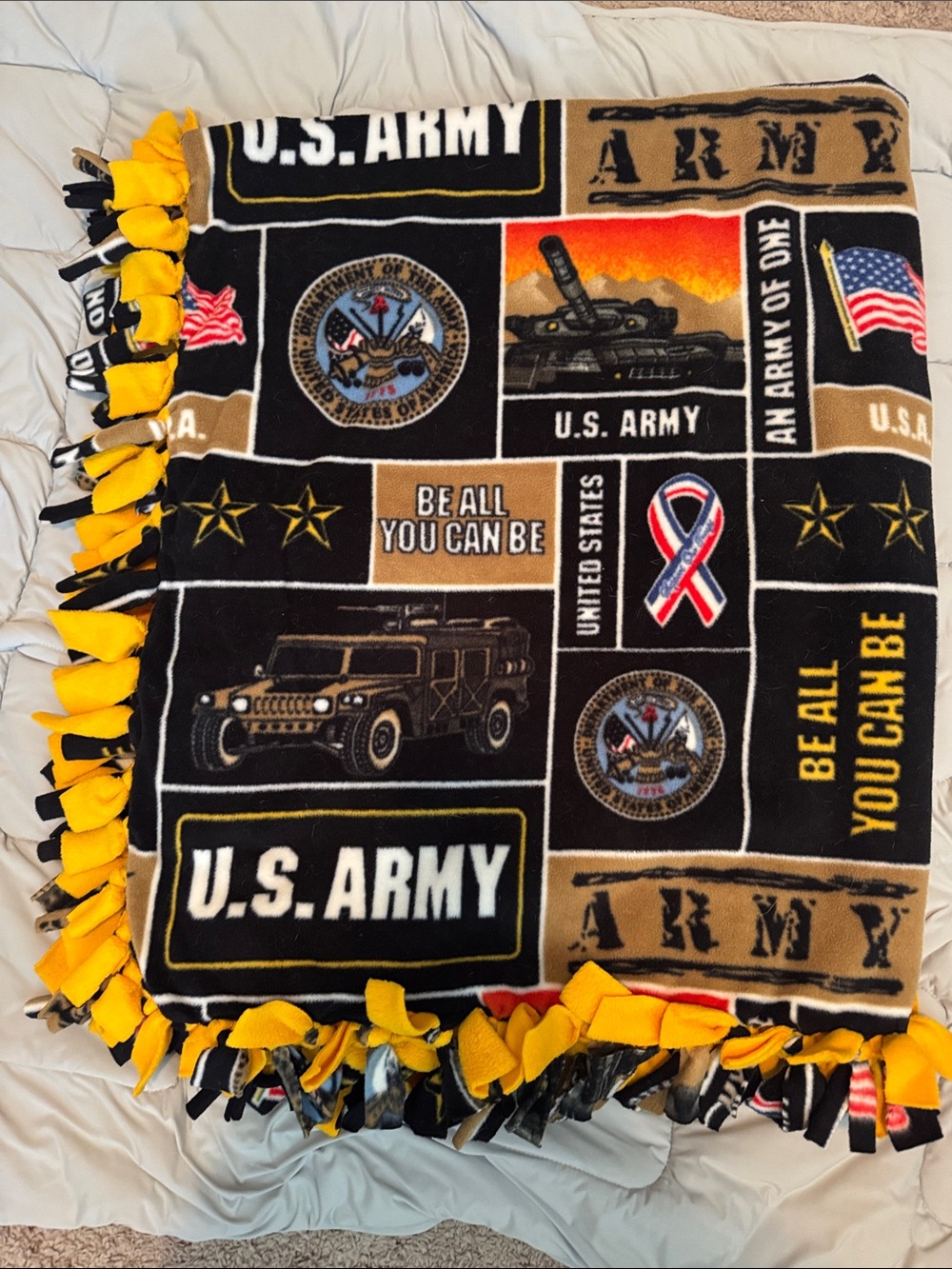 Handmade US ARMY blanket